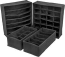 4 Pack Foldable Drawer Dividers Storage Boxes (Black) - RnR Galore