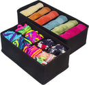 4 Pack Foldable Drawer Dividers Storage Boxes (Black) - RnR Galore