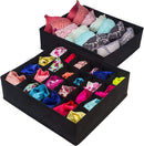 4 Pack Foldable Drawer Dividers Storage Boxes (Black) - RnR Galore