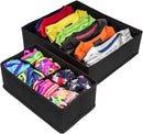 4 Pack Foldable Drawer Dividers Storage Boxes (Black) - RnR Galore