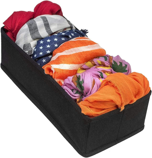 4 Pack Foldable Drawer Dividers Storage Boxes (Black) - RnR Galore