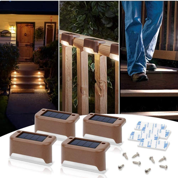 4 Pack SolarPower Deck Lights Outdoor Step Lights Waterproof LED lights - RnR Galore