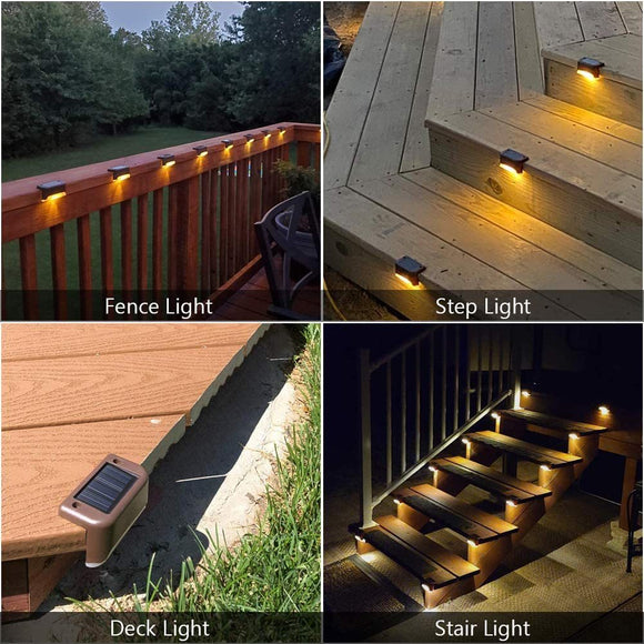4 Pack SolarPower Deck Lights Outdoor Step Lights Waterproof LED lights - RnR Galore