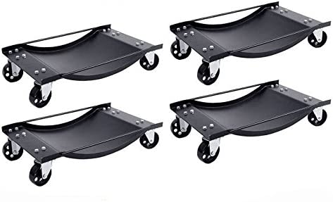 4 x Heavy Duty Wheel Dolly 450 kg 1000 lb Car Vehicle Positioning Jack Platform - RnR Galore