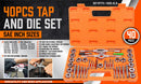 40Pc Tap And Die Set Imperial SAE Screw Screwdriver Thread Drill W/t Pitch Gauge - RnR Galore