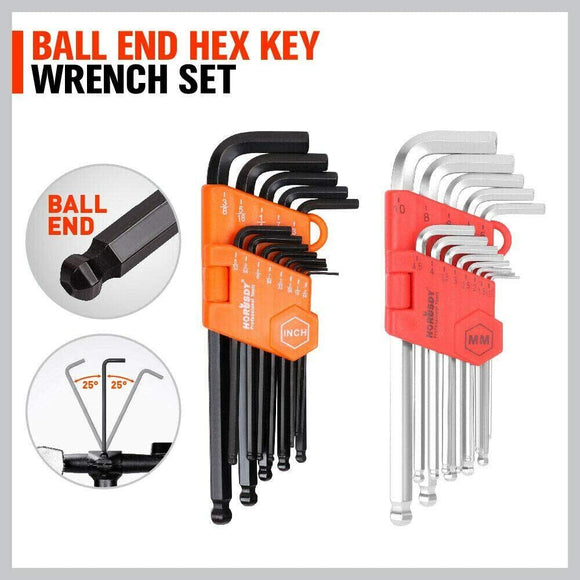 48 - Piece Ratchet Wrench Set with Rolling Pouch - Metric SAE Allen Key & Hex Key Spanner Kit - RnR Galore