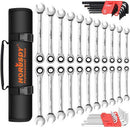 48 - Piece Ratchet Wrench Set with Rolling Pouch - Metric SAE Allen Key & Hex Key Spanner Kit - RnR Galore