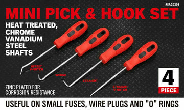 4Pc Pick Hook Set O Ring Oil Seal Remover Non - Slip Rubber Handle Red Local Stock - RnR Galore