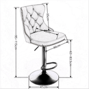 4x Height Adjustable Swivel Bar Stool Velvet Nailhead Barstool with Footrest - RnR Galore