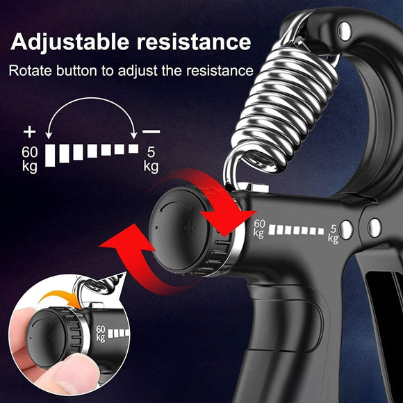 5 Pack Adjustable Resistance Hand Gripper Exerciser Workout Kit - RnR Galore