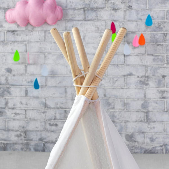 5 Poles Giant Kids Teepee Tent (Natural Canvas) - RnR Galore