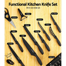 5 - Star Chef 17PCS Kitchen Knife Set Stainless Steel Non - stick with Sharpener - RnR Galore