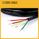 50M x 5 Core Wire Cable Trailer Cable Automotive Boat Caravan Truck Coil V90 PVC - RnR Galore