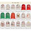 50x70cm Canvas Hessian Christmas Santa Sack Xmas Stocking Reindeer Kids Gift Bag, Cartoon Santa Fly - RnR Galore