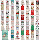50x70cm Canvas Hessian Christmas Santa Sack Xmas Stocking Reindeer Kids Gift Bag, Merry Christmas Golden Tree - RnR Galore