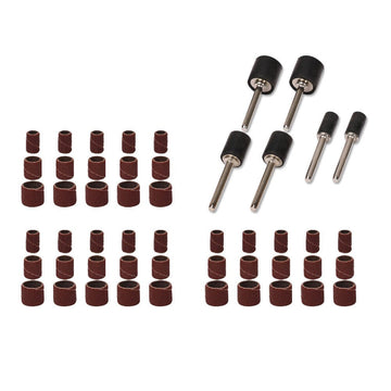 51Pc Sanding Bands Drum Sleeve Set 120 Grits Mandrel Dremel Rotary Kit 3mm Shank - RnR Galore