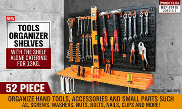 52Pc Wall Mounted Tool Storage Rack Wrench Spanner Holder Screwdriver Pliers New - RnR Galore