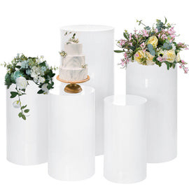 5PCS Round Plinth Cylinder Display Stand Pedestal Wedding Party Shop Display AU - RnR Galore