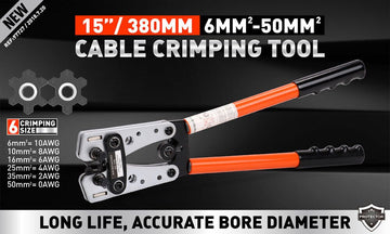 6 - 50 mm2 Wire Crimper Cable Crimp Electric Tube Crimping Hand Tool Battery Lug - RnR Galore