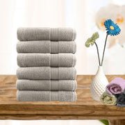 6 piece ultra light cotton face washers in beige - RnR Galore