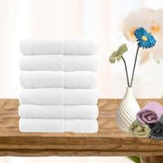 6 piece ultra light cotton face washers in white - RnR Galore