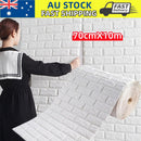 70CMx10M 3D Wall Paper Panel Foam Brick Self Adhesive Waterproof Wallpaper Sticker - RnR Galore