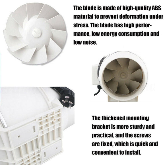 8" Inch Silent Extractor Fan Duct Hydroponic Inline Exhaust Vent Industrial - RnR Galore