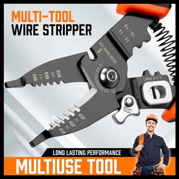 8" Wire Stripping Tool Wire Cutter Hand Crimping Pliers Strip Cutter Insulated - RnR Galore