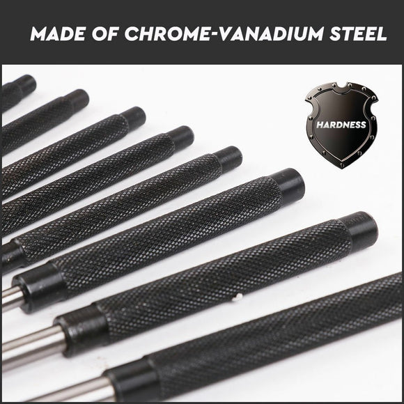 8Pc Heavy Duty Long Pin Punch Set 2.4 to 10mm Drift Roll Nail Steel Flat End New - RnR Galore