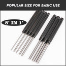 8Pc Heavy Duty Long Pin Punch Set 2.4 to 10mm Drift Roll Nail Steel Flat End New - RnR Galore
