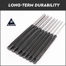 8Pc Heavy Duty Long Pin Punch Set 2.4 to 10mm Drift Roll Nail Steel Flat End New - RnR Galore