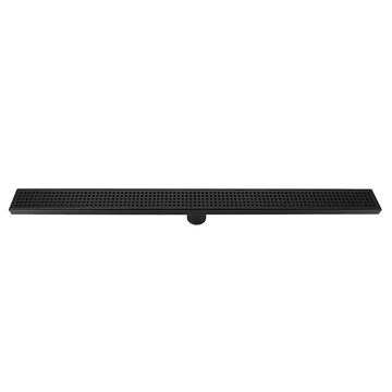 900mm Bathroom Shower Black Grate Drain w/Centre outlet Floor Waste Square Pattern - RnR Galore