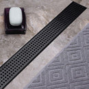 900mm Bathroom Shower Black Grate Drain w/Centre outlet Floor Waste Square Pattern - RnR Galore