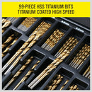 99Pc Drills Set HSS Titanium Coated Wood Plastic Metal Metric 1.5 - 10mm With Case - RnR Galore