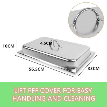 9L Chafing Dish Set Buffet Pan Bain Marie Bow Stainless Steel Food Warmer(3*3L) - RnR Galore