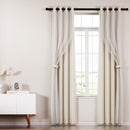 Artiss 2X 132x304cm Blockout Sheer Curtains Beige-7