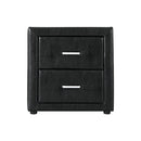 Artiss Bedside Table 2 Drawers Side Table Leather - CADEN Black-3