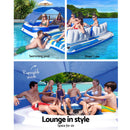Bestway Pool Float Island Inflatable Lounge 6-person Seat Canopy-4