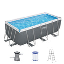 Bestway Swimming Pool 412x201x122cm Steel Frame Above Ground Pools Filter Pump Ladder 8124L-1