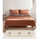 Cosy Club Cotton Bed Sheets Set Orange Brown Cover Double-3
