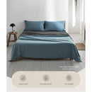 Cosy Club Cotton Bed Sheets Set Blue Grey Cover Single-3