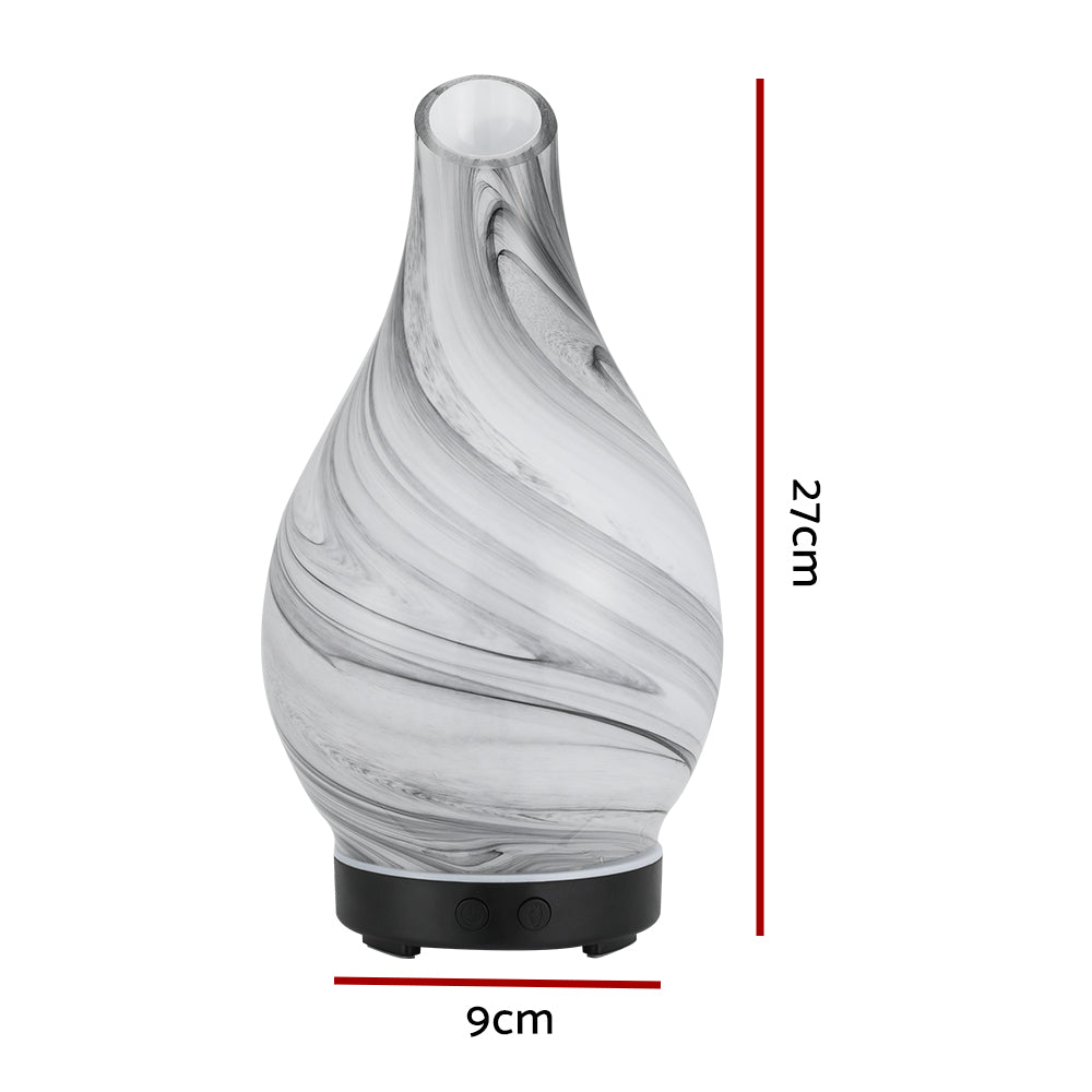 Devanti Aromatherapy Aroma Diffuser Essential Oil Humidifier LED Glass Marble - 0