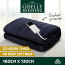 Giselle Bedding Heated Electric Throw Rug Fleece Sunggle Blanket Washable Charcoal-3