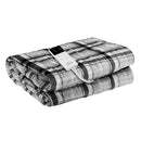 Giselle Bedding Electric Throw Rug Flannel Snuggle Blanket Washable Heated Grey and White Checkered-1