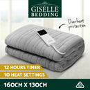Giselle Bedding Heated Electric Throw Rug Fleece Sunggle Blanket Washable Silver-3