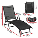 Gardeon Sun Lounge Outdoor Lounger Aluminium Folding Beach Chair Camping Patio-2