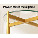 Artiss Coffee Table 45CM Round Tempered Glass Carol-6