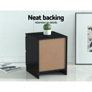 Artiss Bedside Table 2 Drawers - PEPE Black-6