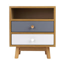 Artiss Bedside Table 2 Drawers with Shelf - BERTHA Oak-3