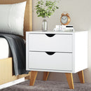 Artiss Bedside Table 2 Drawers - ANDERS White-8